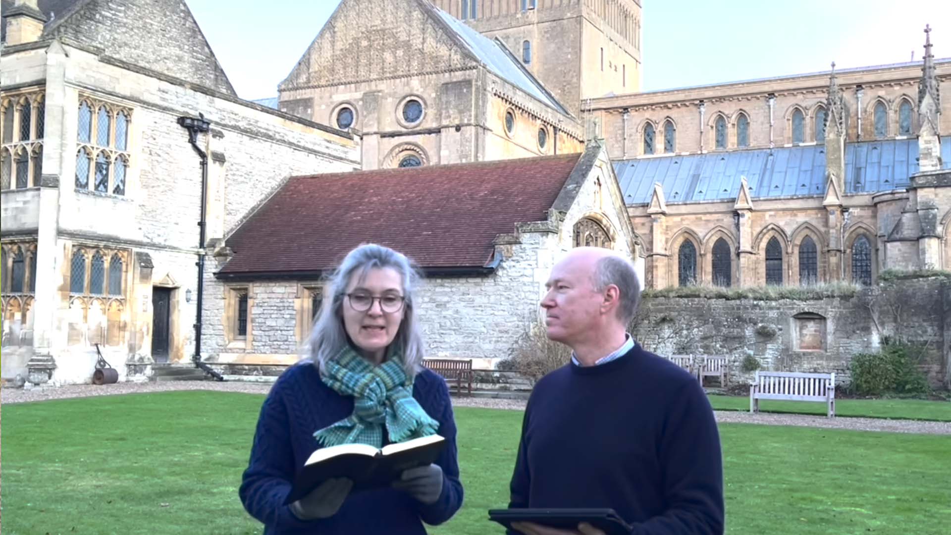 Bishop Paul and Sarah outside southwell minister